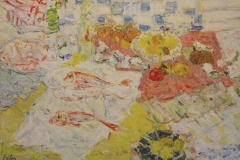 Georges Adilon, Nature morte aux rougets, Huile sur toile, 95 cm x 130 cm