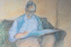 Maurice Bonnet, Jacques Truphémus en train de dessiner, Pastel, 43,5 cm x 58 cm, 1987