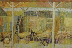Bernard Gantner, Grange en été, Huile sur toile, 94 cm x 160 cm, 1956